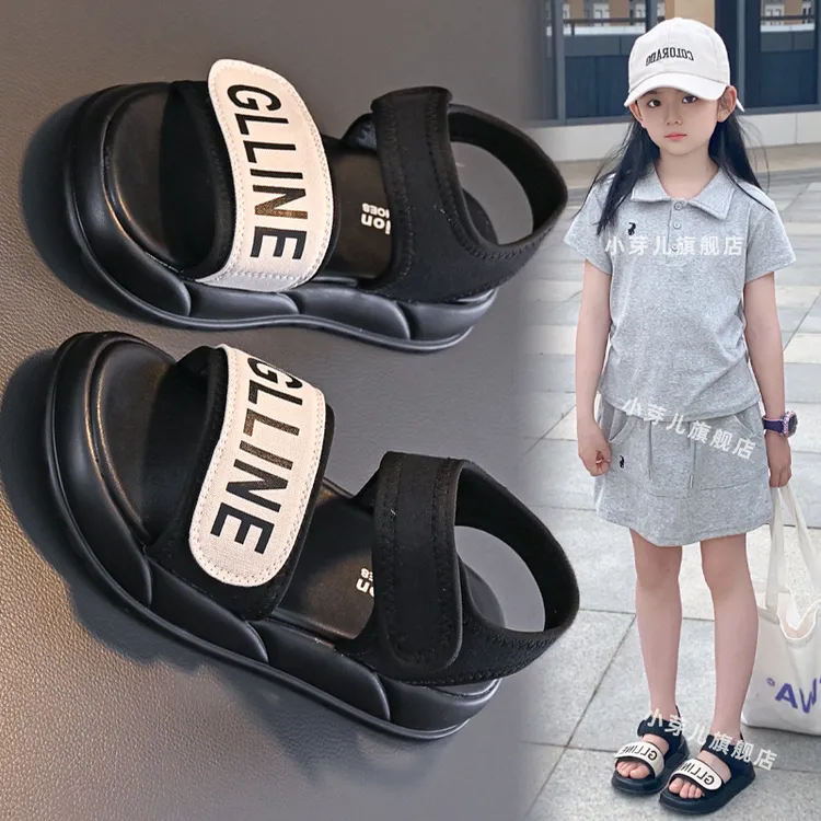 女童凉鞋2025新款夏季6-12岁潮款中大童小女孩软底运动儿童沙滩鞋