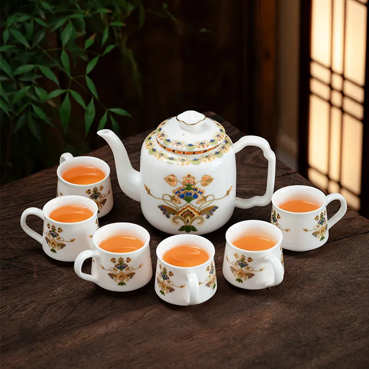 羊脂玉瓷茶具套装家用高端泡茶壶带内胆茶杯带把专用陶瓷2025新款