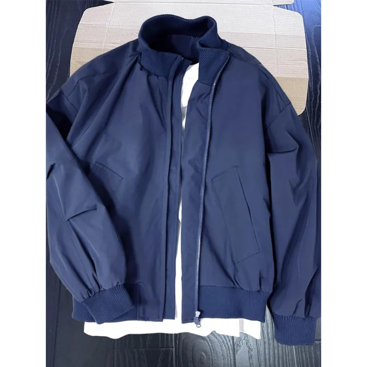 藏青色cleanfit飞行夹克男秋季bomber短款棒球服美式痞帅立领外套