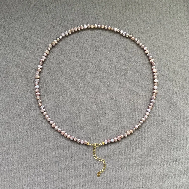 珍氏珠宝天然淡水keshi珍珠项链女款 S925银时尚小众款颈链（绮嫙）