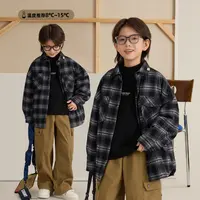 【潮流元素】儿童冬季格子衬衣外套男童夹棉保暖上衣9223X