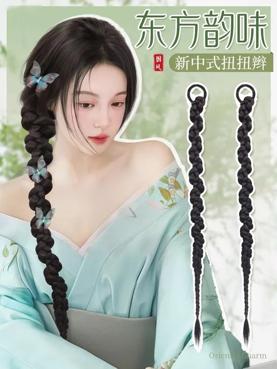 扭扭辫双马尾假发女仿真长发甜酷麻花拳击辫子网红辣妹编发假马尾