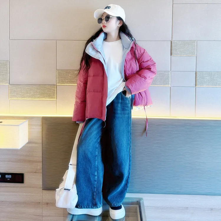 女童羽绒服2025新款儿童洋气白鸭绒外套女大童冬装加厚保暖防寒衣