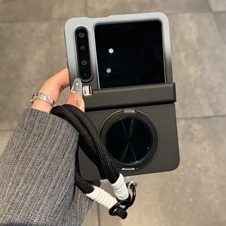 适用华为purax手机壳新款拼色渐变保护壳purax铰链支架外手绳外壳