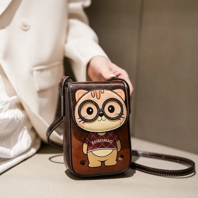 卡通竖款可爱时尚洋气小包春季斜挎小包新款斜挎包单肩手机女包