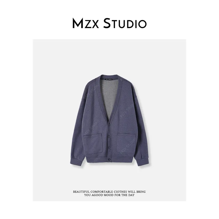 MZX 秋季含羊毛V领纽扣氛围感长袖开衫外套 WT10356-P