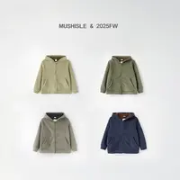 【MUSHISLE】阿又冬季童装儿童男童中大童绒感内外穿拉链帽衫85032D