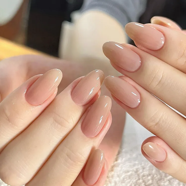 【嬛嬛甲】短杏仁裸色气质穿戴甲简约百搭嬛嬛华妃同款美甲冰透色