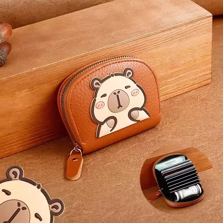 2025年新款水豚质感多卡位男卡包驾驶证可爱零钱包女大容量防消磁