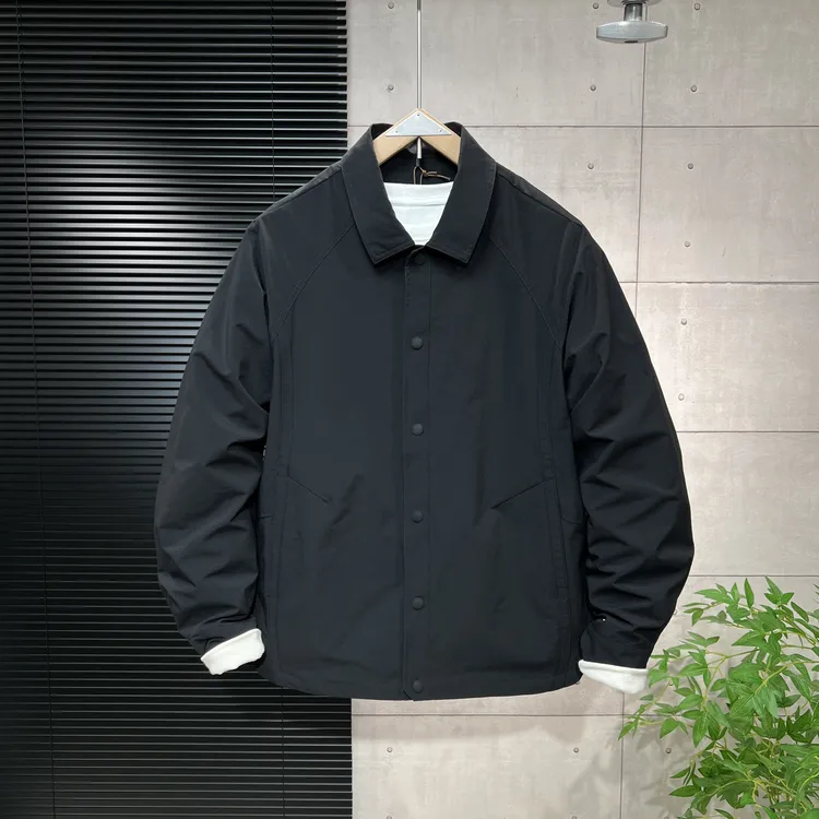 春秋新款男士简约微宽松纯色潮流休闲百搭翻领衬衫夹克外套潮美式
