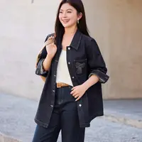 MsShe大码女装2025新款秋装【不掉色牛仔】复古外套Q2509022