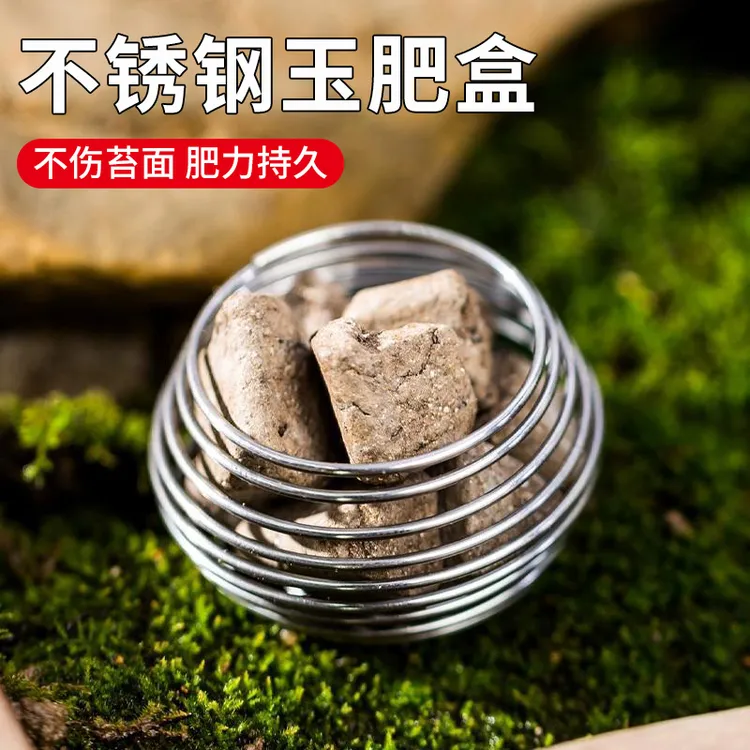 不锈钢玉肥盒盆景植物专用肥料盒施肥神器兰花盆栽花卉肥料小盒子