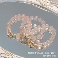 SG2132-［金粉世家2.0］粉水晶锆石合金手串均有瑕色差多样发