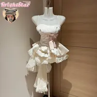 心动礼盒/双层蕾丝叠加胸衣+花苞拖尾裙两件套装女
