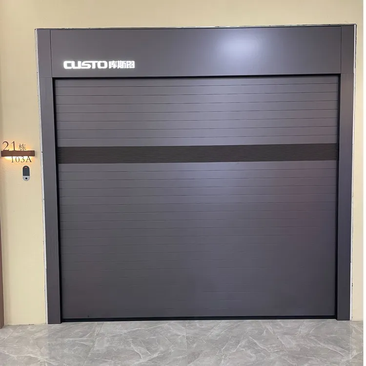 中速静音涡轮卷帘别墅车库门智能防夹安全系统