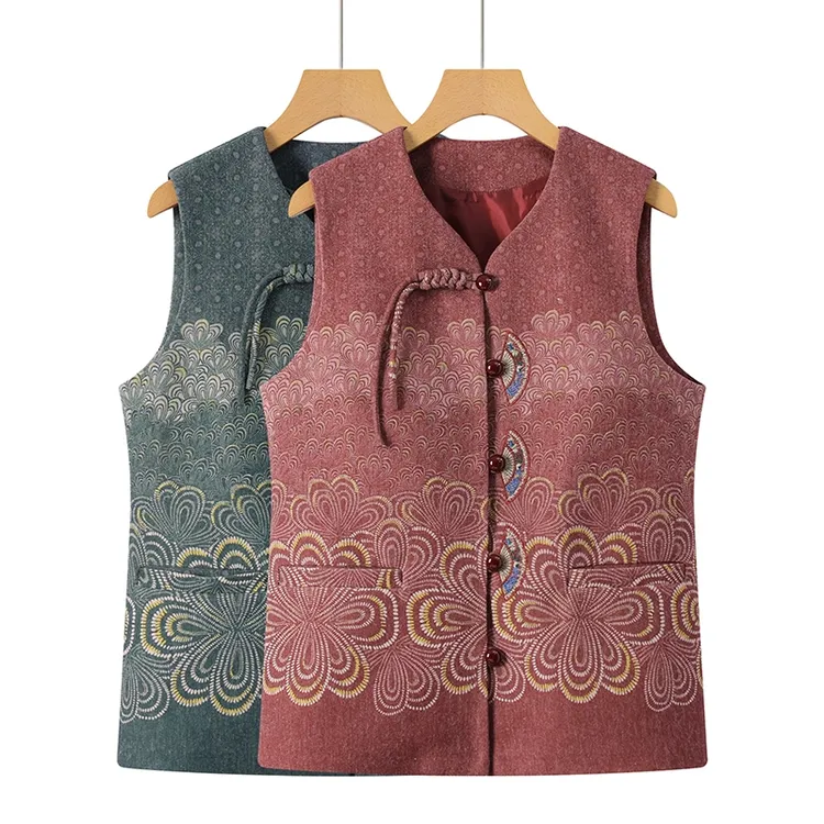 老年人马甲女奶奶春装背心外套大码妈妈坎肩老人衣服春秋太太外穿