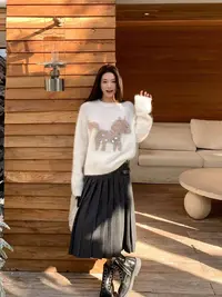 7201【臻炫女装】快乐小马~新款设计图案系列时尚百搭韩系上衣秋冬