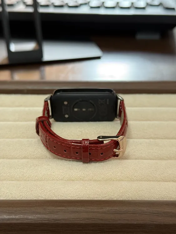 适用华为手环10表带华为9/8NFC皮质腕带轻奢经典竹节纹百搭手表带