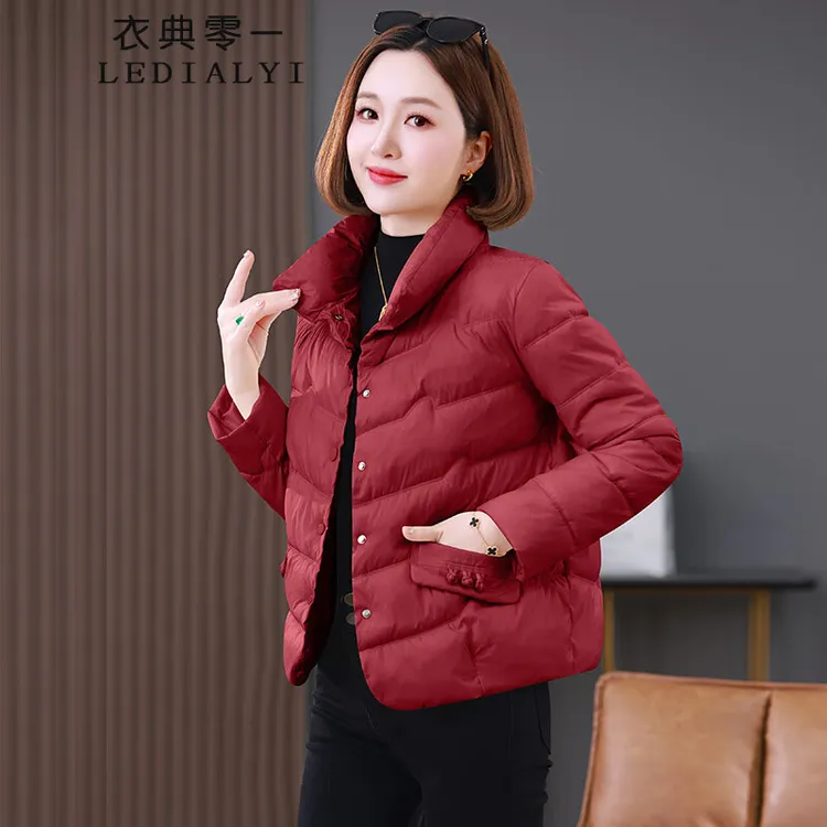初冬小棉袄中年妈妈时尚棉衣女冬装洋气短款超好看小个子棉服外套