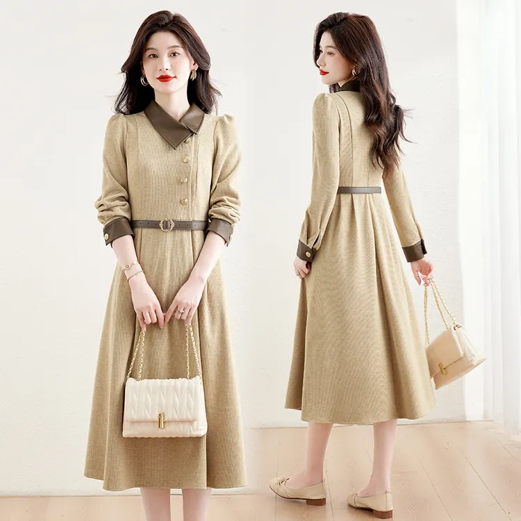 高级感气质长袖连衣裙女2025秋季新款高知穿搭巨好看法式长裙