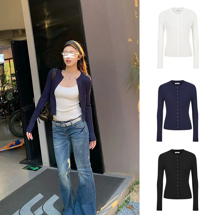 Moses Queen/魔西女王韩系chic别致穿搭针织开衫外套春秋吊带上衣