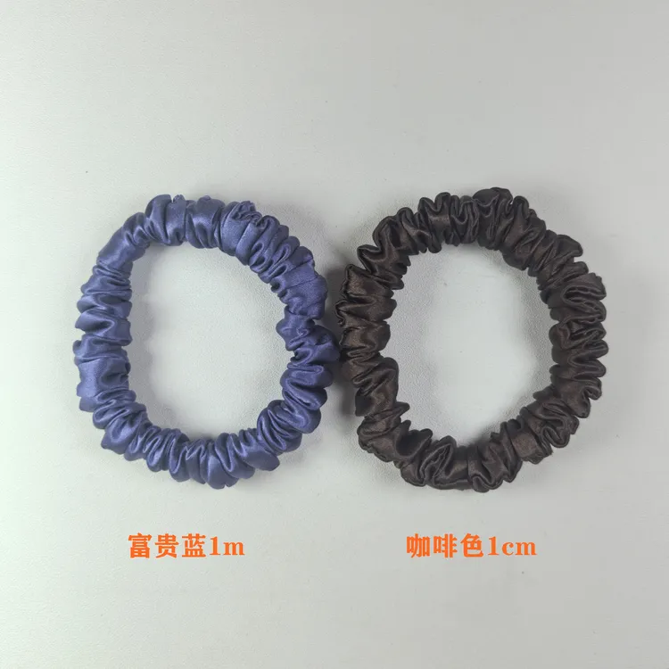 2件套100%桑蚕丝时尚真丝发圈小肠发圈扎马尾无痕不伤发高1厘米