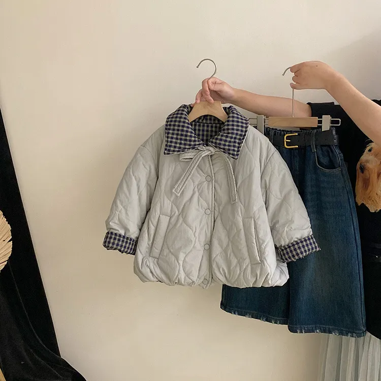 【安安家】女童棉服新款儿童两面穿夹棉外套中大童潮流上衣R25573
