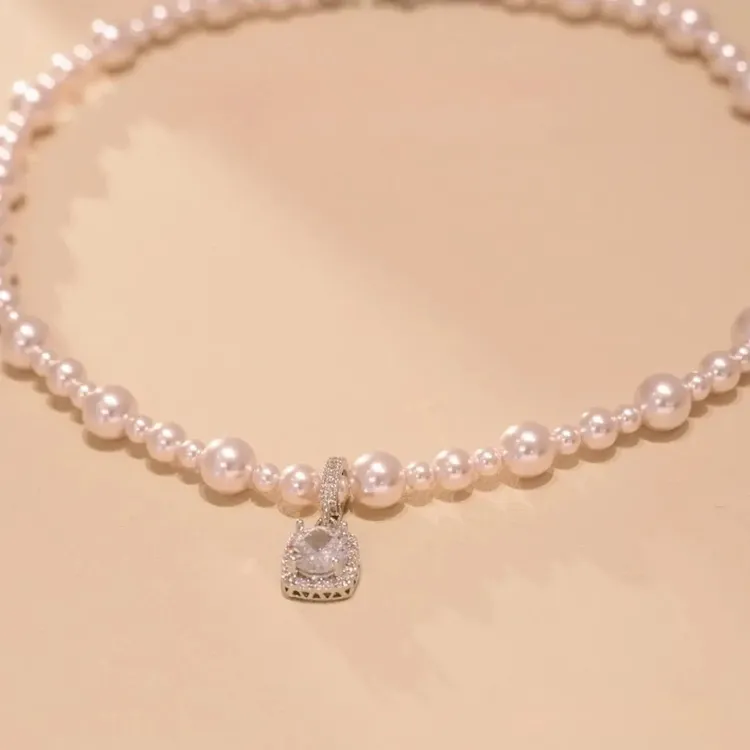 铜合金项链 曼塔玫瑰冰花方糖项链气质轻奢时尚百搭