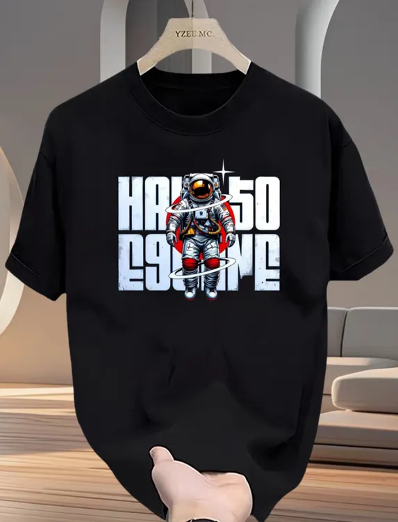 港风高街短袖t恤男夏季2025新款纯棉宽松体恤衫oversize发泡半袖T