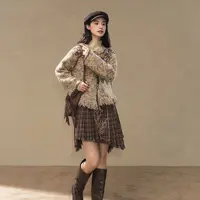 七月夕【秋调奏鸣曲】汉服美拉德针织开衫不规则短马面裙毛衣套装女