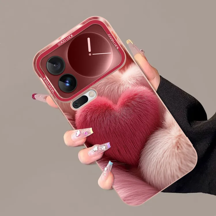 毛茸茸爱心适用小米17promax手机壳17pro小众15pro创意ultra外壳