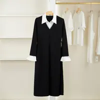 一路童行【诗M】3091818 假两件拼接连衣裙春秋女装专柜撤柜