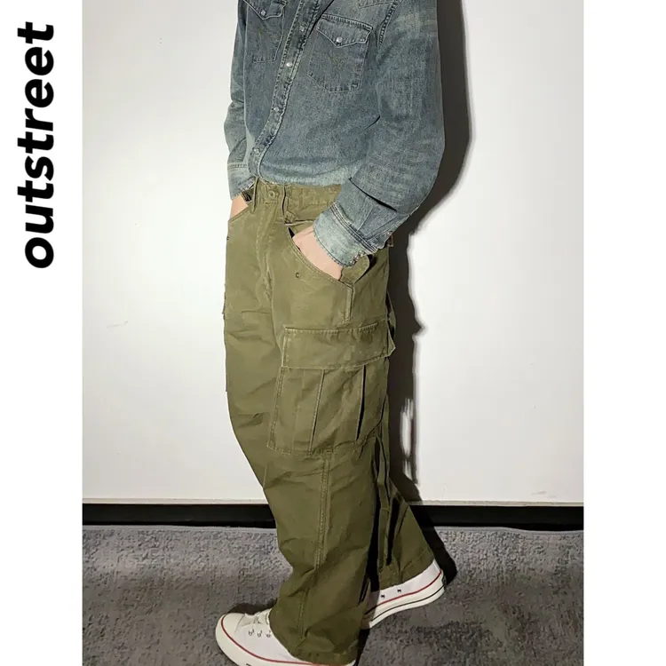 美式重磅水洗复刻M65工装裤经典复古多袋休闲长裤直筒裤作战裤男