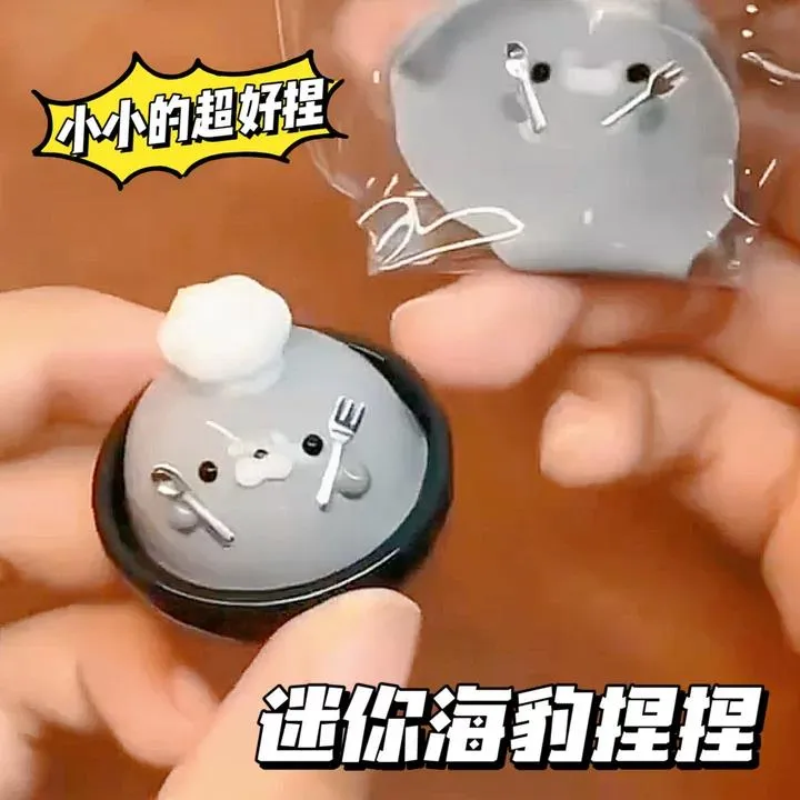 迷你海豹捏捏玩具diy海豹捏捏乐解压神器按压duanduan捏捏玩具