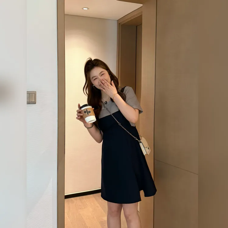 楠序【减龄日记】源子微胖女装 2025年夏装休闲假两件连衣裙YZ36521