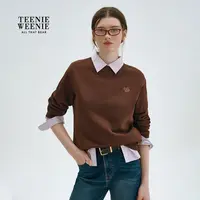 TeenieWeenie小熊女卫衣25宽松舒适休闲日常圆领上衣TTMA258TW1K