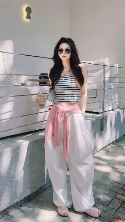 【SISTER】夏上新小香风条纹冰丝针织吊带背心简约防晒宽松百搭开衫