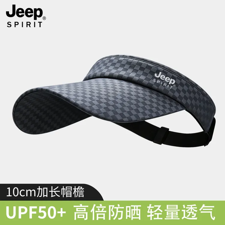 JEEP帽子男士2026新款高效防晒空顶帽户外跑步登山遮阳运动太阳帽
