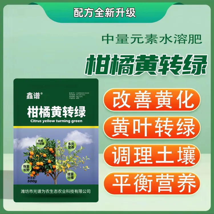 柑橘黄转绿肥料调理土壤改善黄化让树稳根壮果匀皮亮的中量元素肥