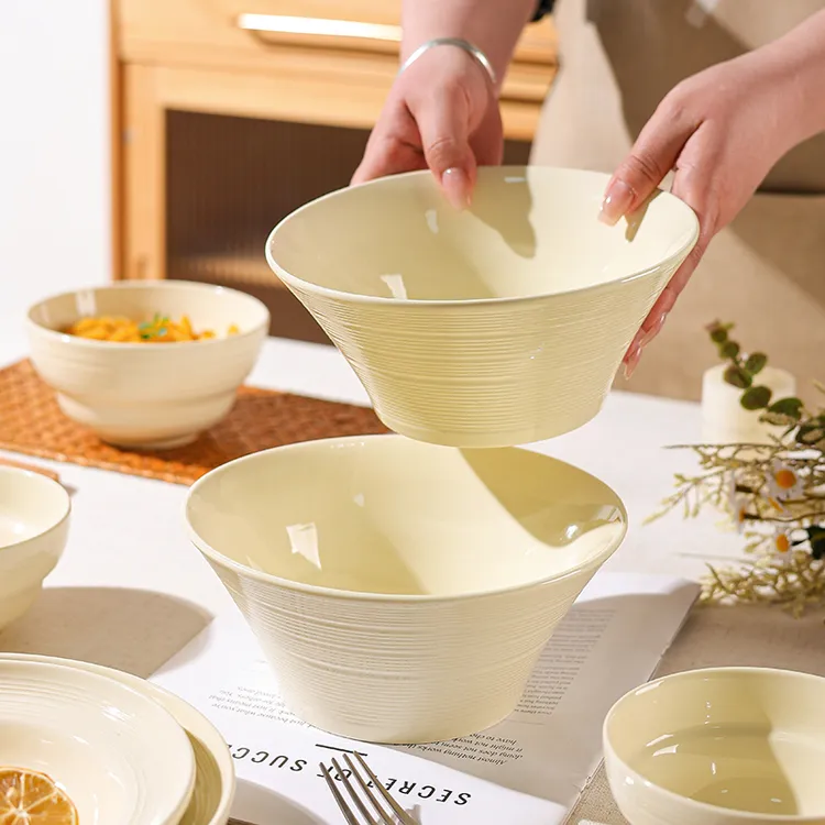 芬利兰福禄如意8英寸陶瓷餐具大汤碗轻奢简约家用