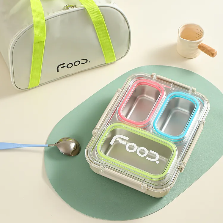 猫友时光/多巴胺分格饭盒可微波餐盒三格便携上班族学生带饭清新