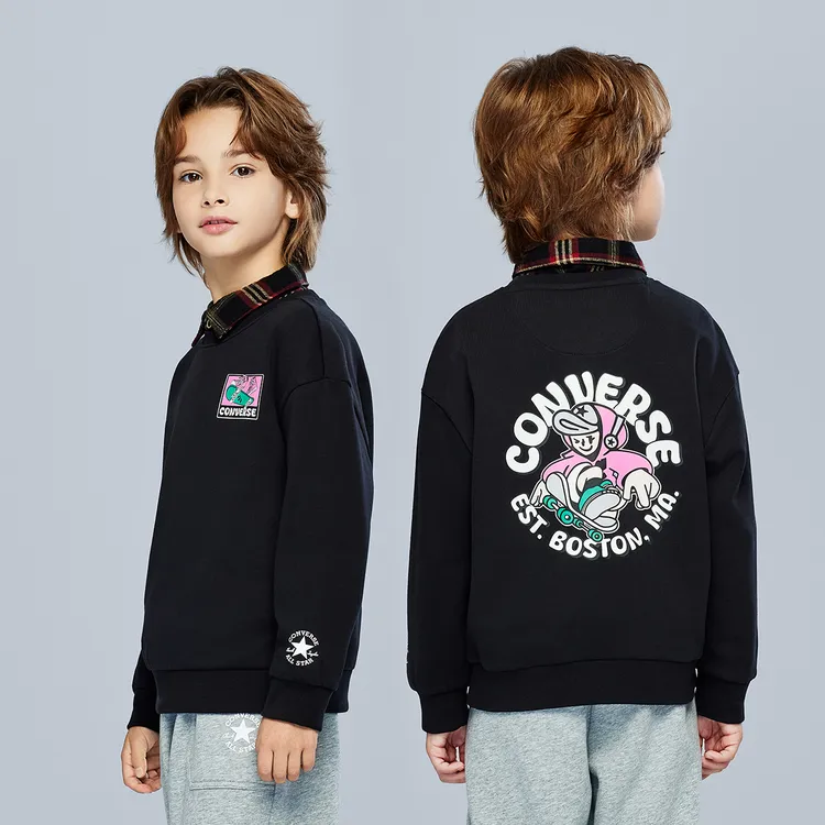 Converse匡威儿童童装卫衣秋冬2025新款套头百搭运动CNVN-LS-J976
