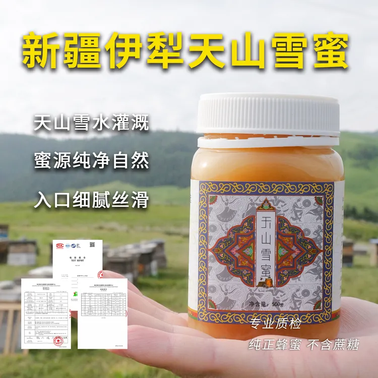 新疆伊犁天山雪蜜蜂蜜正宗农家自产土蜂蜜独立包装纯蜂蜜品质500g