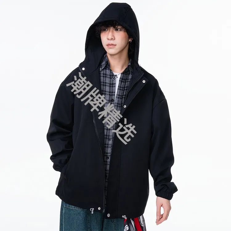 华兴-Z8930款#2025秋季主推男士时尚潮流潮休闲连帽夹克外套