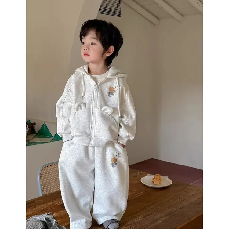 韩版童装男童套装2025新款潮牌春秋儿童男女宝宝时髦洋气开衫外套