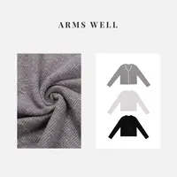 ARMS WELL王囡囡 黑/白/灰色莱赛尔亚麻拼色两件套长袖 L159