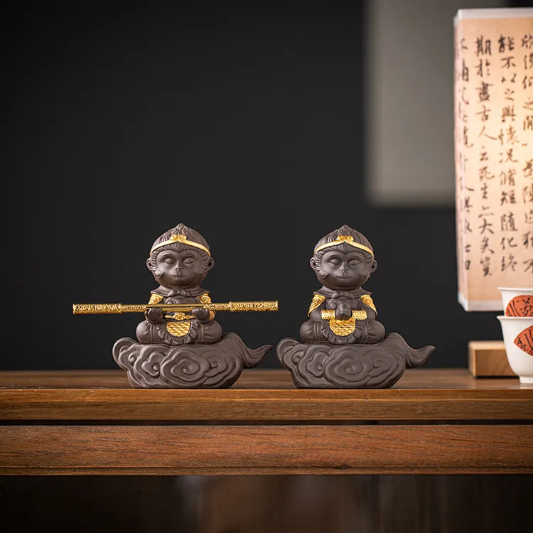 猴哥齐天大圣茶宠孙悟空摆件创意小猴子精品配件桌面装饰品