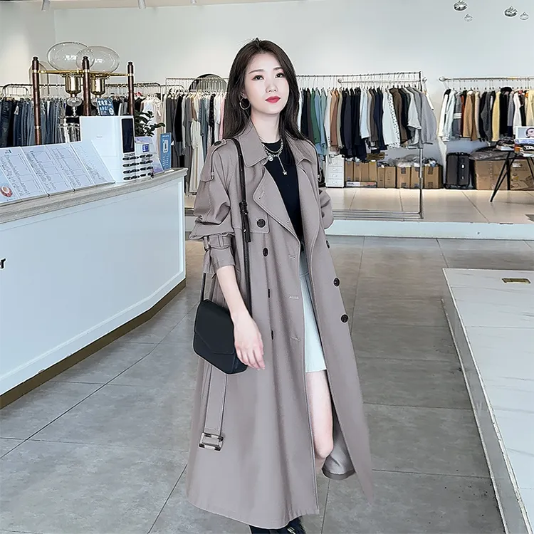高级感长款过膝风衣女款2025新款春秋大衣高端大气上档次外套大码