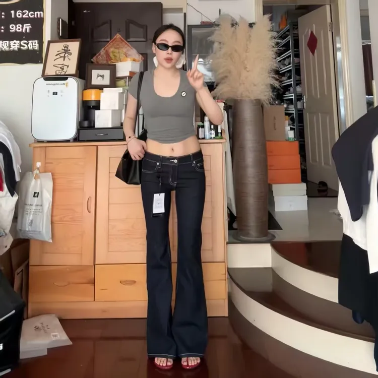 OTM DENIM【小陈】低腰弹力喇叭裤不易褪色丹宁秋冬新款修身提臀