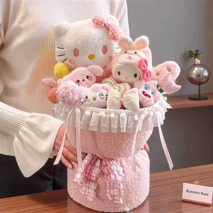 哈喽kt玩偶花束少女心可爱毛绒公仔花圣诞礼物生日送闺蜜女友